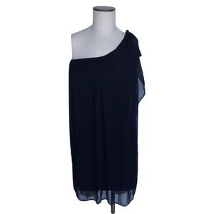 NWT TFNC London One Shoulder Drapey Sheer Dress